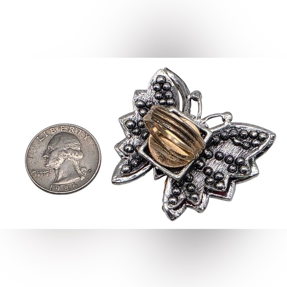 Colorful Rhinestone Butterfly Adjustable Ring - Picture 3 of 5